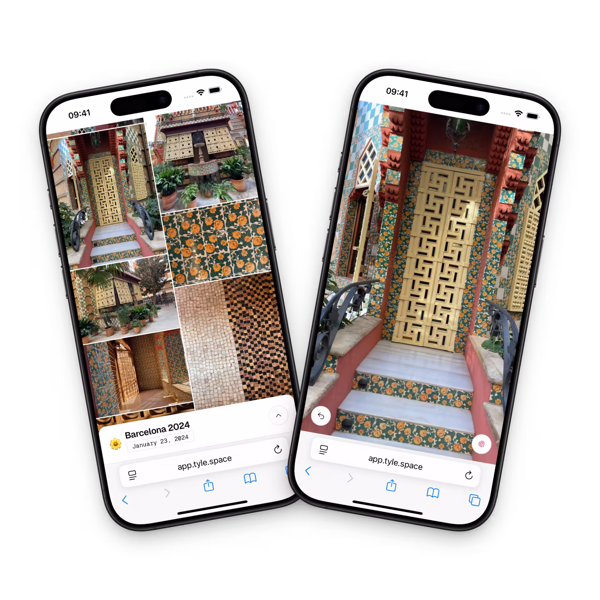 Example of online gallery on two iPhones